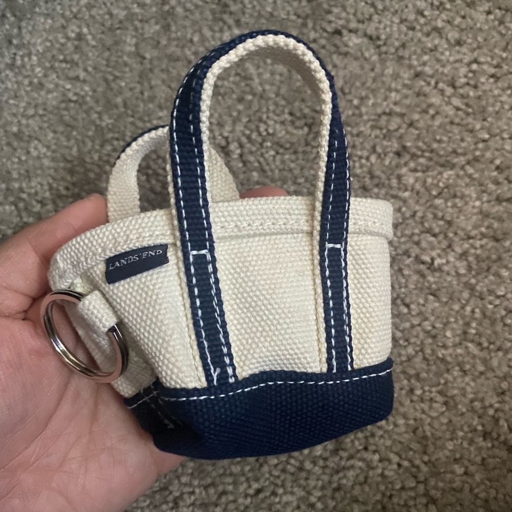 Lands End Mini Canvas Tote Keyring